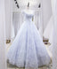Light Purple Tulle Lace Long Prom Dress, Light Purple Evening Dress