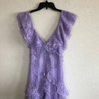 Lilac Lace Long Prom Dress Party Dress 21Th Birthday Outfits