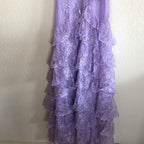 Lilac Lace Long Prom Dress Party Dress 21Th Birthday Outfits