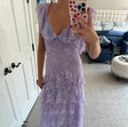 Lilac Lace Long Prom Dress Party Dress 21Th Birthday Outfits