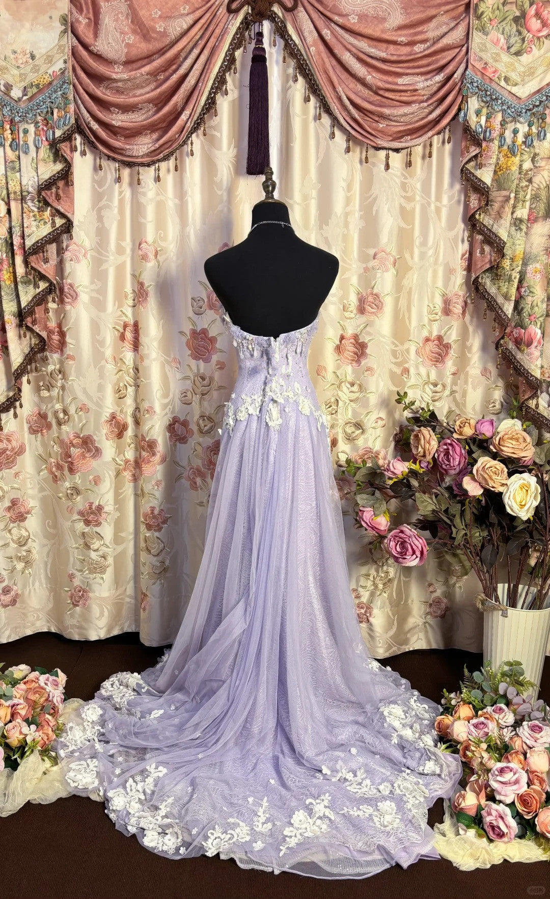 Lilac Strapless Prom Dresses Long Evening Party Dress Secondary image
