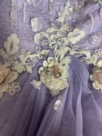 Lilac Strapless Prom Dresses Long Evening Party Dress