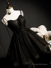Little Black Hoco Dress Short Homecoming Dresses