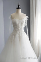 A-Line Tulle Lace Long Formal Prom Dress, Evening Party Dress