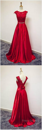 Long Applique Lace Formal Prom Dress,Stain Formal Prom Dress