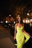 Long Chiffon Yellow Prom Dresses With Irregular Skirt