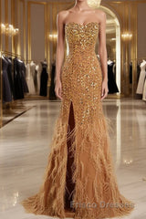 Long Evening Dress with Side Slit - Cocktail Dress Formal Prom Dress