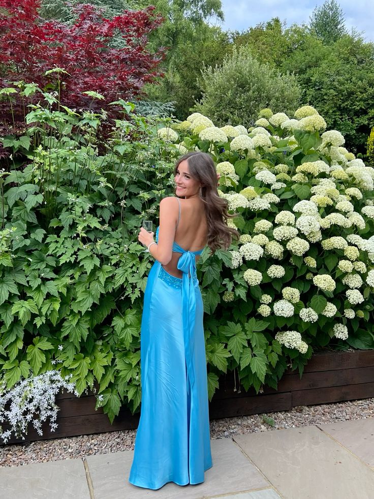 Long Evening Prom Dresses, Custom Blue Prom Dress Secondary image