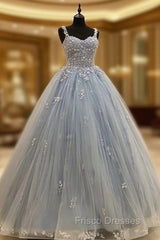 Long/Floor-Length Sweetheart Tulle Ball Gown Formal Prom Dress With Lace