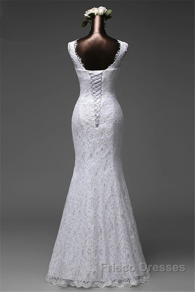 Long Jewel Long Mermaid Wedding Dress Bride Gown With Lace Secondary image