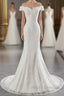 Long Mermaid Lace Off Shoulder Lace-up Wedding Dress