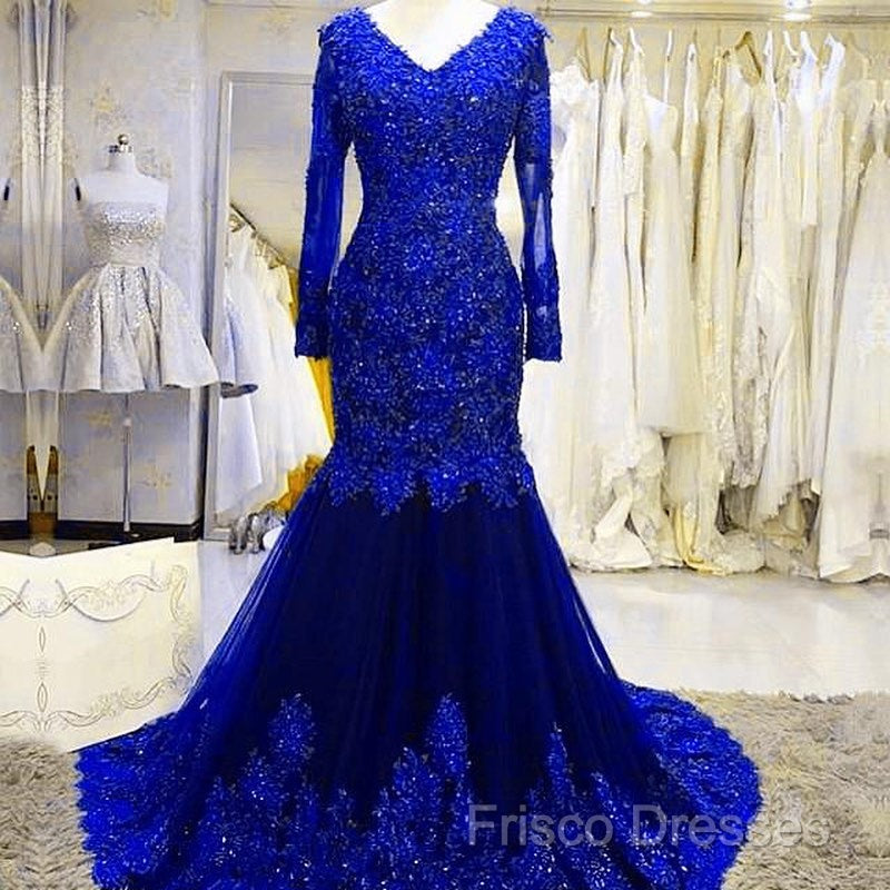 Long Mermaid Sequin Beaded Green Formal Prom Dress With Sleeves Lace Formal Dress