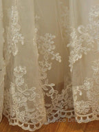 Long Mermaid Strapless Court Train Lace Organza Wedding Dress