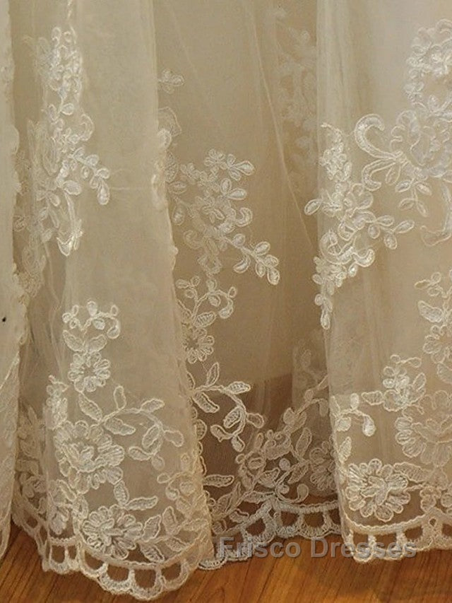 Long Mermaid Strapless Court Train Lace Organza Wedding Dress