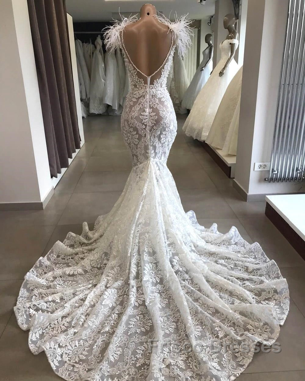 Long Mermaid Sweetheart Beading Appliques Lace Wedding Dress Secondary image