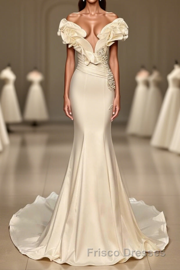 Long Mermaid Sweetheart Satin Formal Prom Dress Main image