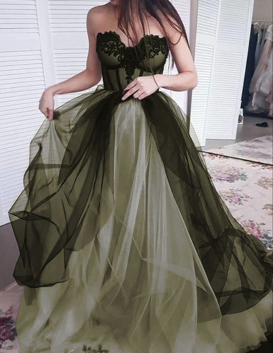 purple and green dresses for weddings Dress evening party or any other occasions Green/Purple Elegant Lace Tulle A-Line