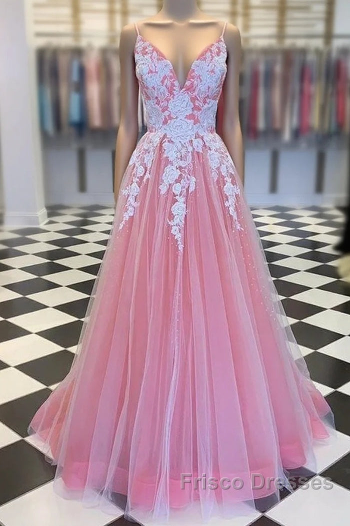 Long Formal Prom Dress With Appliques And Beading,Evening Dress,Charming Dance Dress