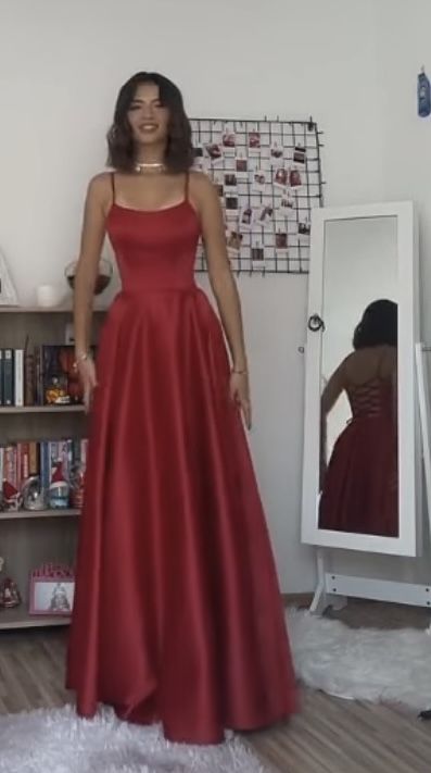 Long Red Prom Party Dress