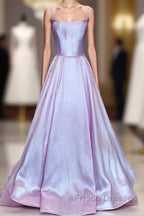Long Satin Formal Prom Dress Spaghetti Straps Strapless
