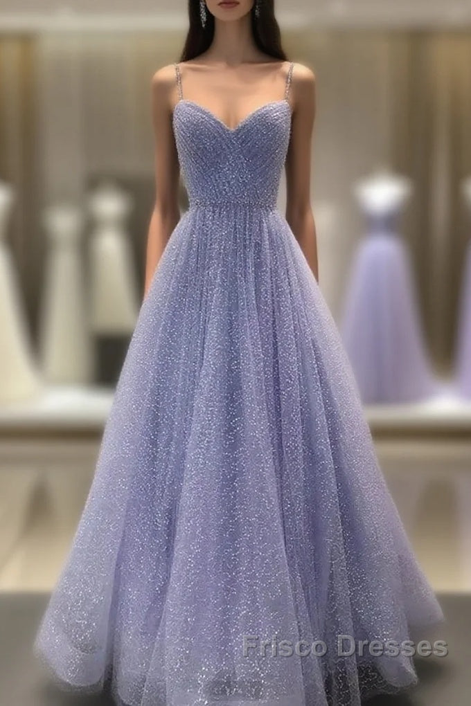 Long Sequin Lavender Sweetheart Beading Formal Prom Dress Main image