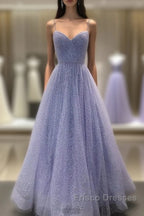 Long Sequin Lavender Sweetheart Beading Formal Prom Dress