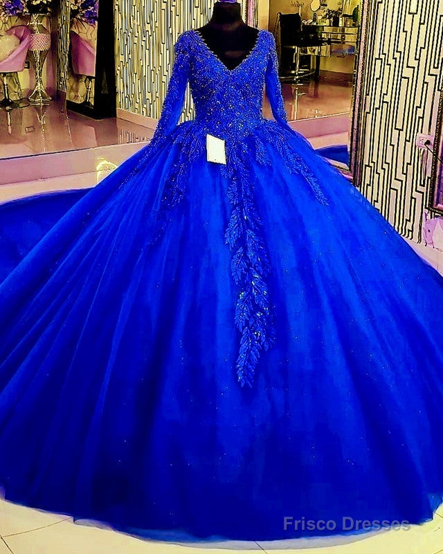 Long Sleeve Quinceanera Dresses V Neck Ball Gown Main image
