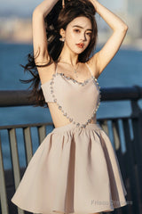 Lovely Heart-Shaped Diamond Backless Prom Dresses, Party Dresses