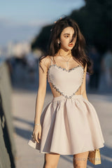 Lovely Heart-Shaped Diamond Backless Prom Dresses, Party Dresses
