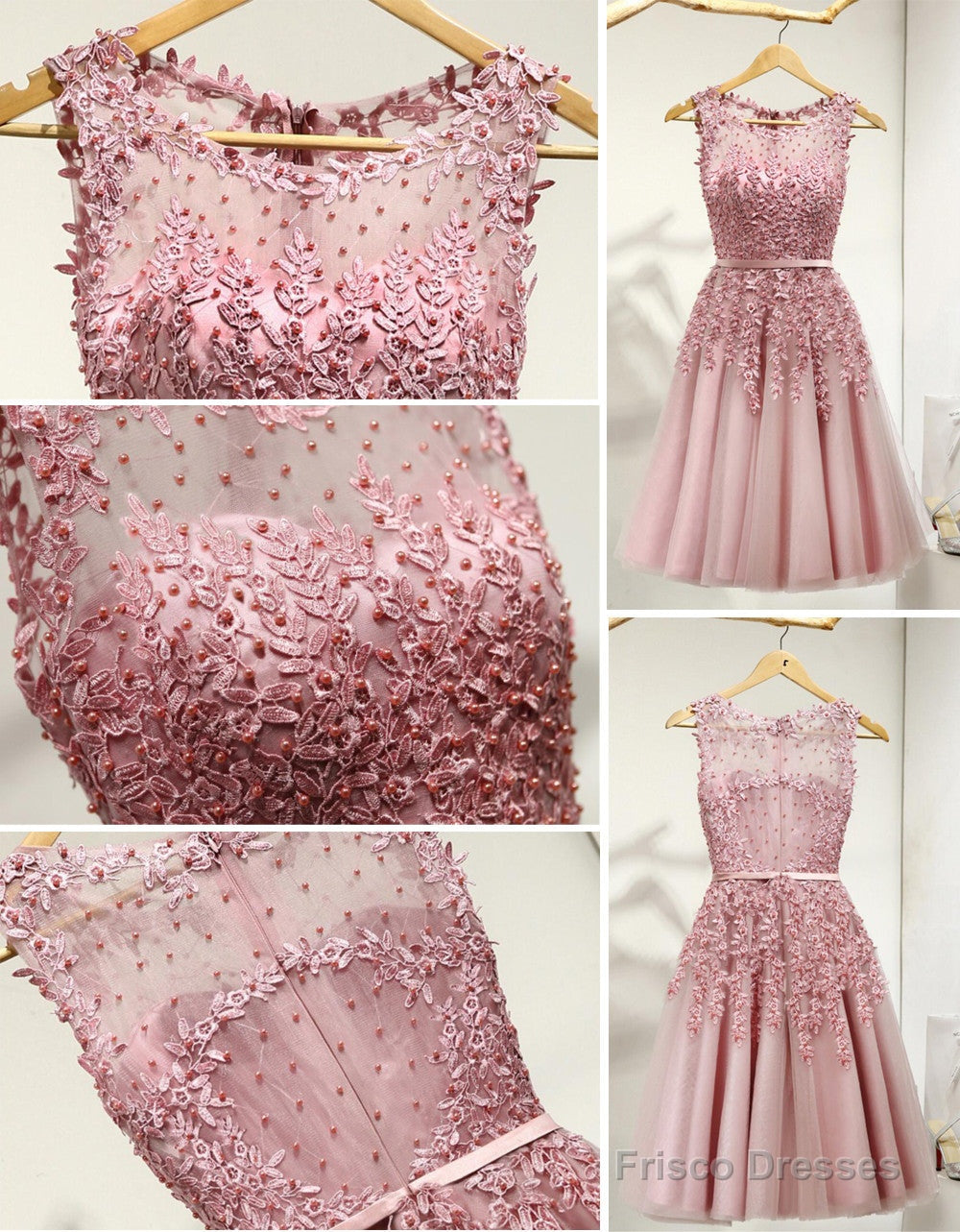 Lovely Junior Round Neckline Sleeveless Lace Appliques Sweetheart Keyhole Back Homecoming Dresses
