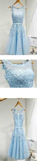 Lovely Junior Round Neckline Sleeveless Lace Appliques Sweetheart Keyhole Back Homecoming Dresses