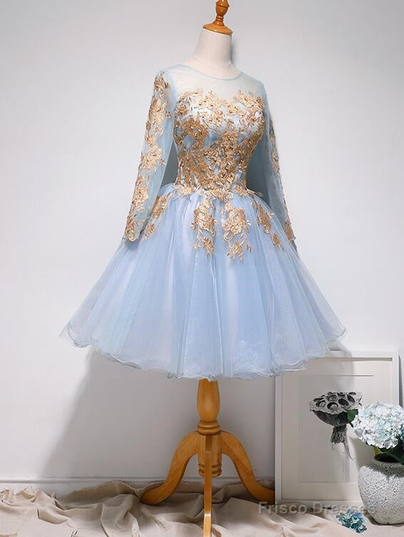 Lovely Light Blue Knee Length Party Dress, Short Prom Dress Secondary image