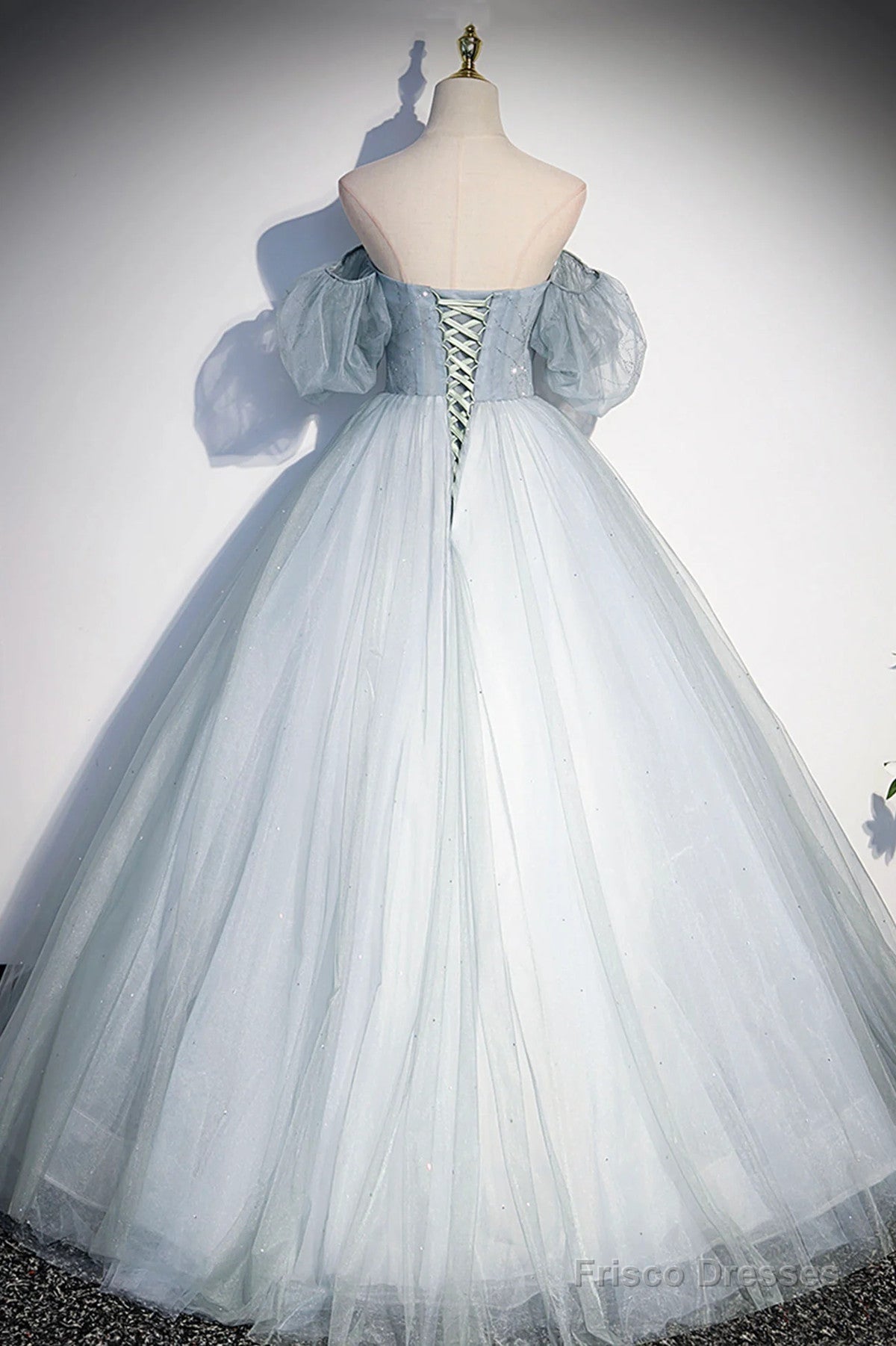 Lovely Light Blue Tulle Sweetheart Long Evening Dress, Light Blue Prom Dress Secondary image