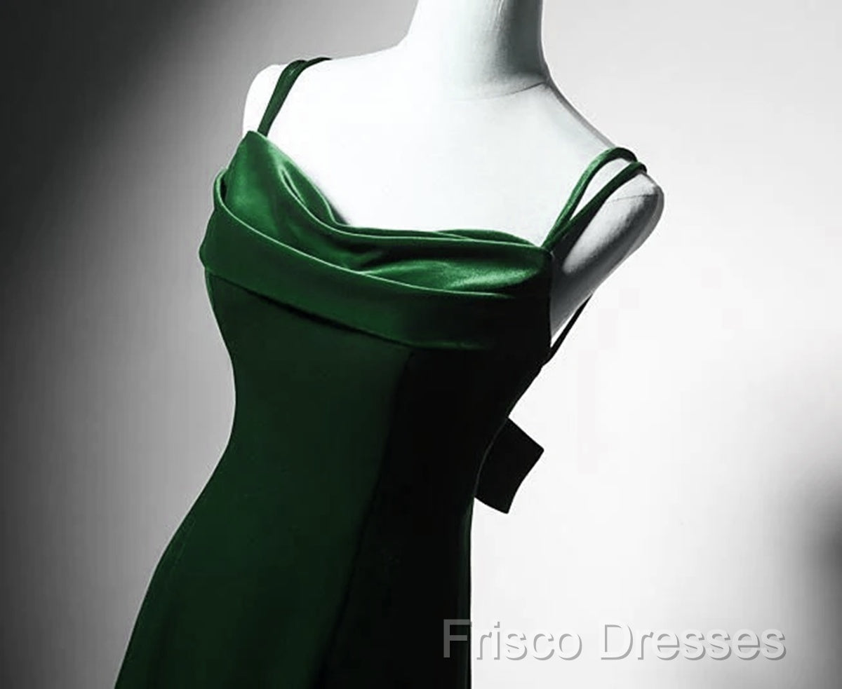 Lovely Low Back Velvet Mermaid Long Formal Prom Dress, Velvet Wedding Party Dress Secondary image