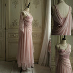 Affordable Prom Dresses Under $165||Lovely Pink Chiffon Prom Dress Princess Pearls Spaghetti Straps Evening Dresses