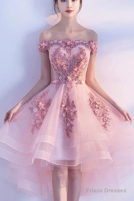Lovely Pink High Low Party Dress, Tulle Prom Dresses, Homecoming Dress Secondary image