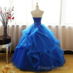 Lovely Royal Blue Tulle Formal Prom Dress, Blue Sweet 16 Dress