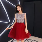 Lovely Sliver Grey Sequins Short Tulle Prom Dress Homecoming Dress, Grey Shiny Party Dresses