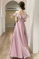 Lovely Soft Pink Floor Length Party Dress, Tulle A-Line Evening Prom Dress