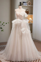 Lovely Spaghetti Strap Lace Long Prom Dress, A-Line Evening Dress