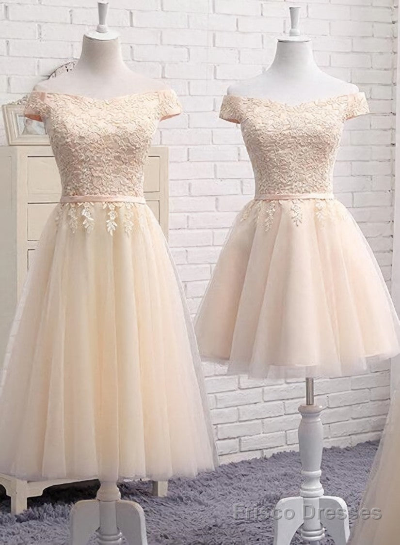 Lovely Tulle Cap Sleeves Party Dresses, Bridesmaid Dress for Sale Main image