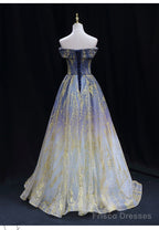 Lovely Tulle Gradient Long Formal Dress Party Dresses, Gradient Evening Party Dresses