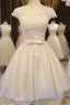 Lovely Tulle Light Champagne Short Formal Prom Dress, Homecoming Dress , Formal Dress, Formal Prom Dress