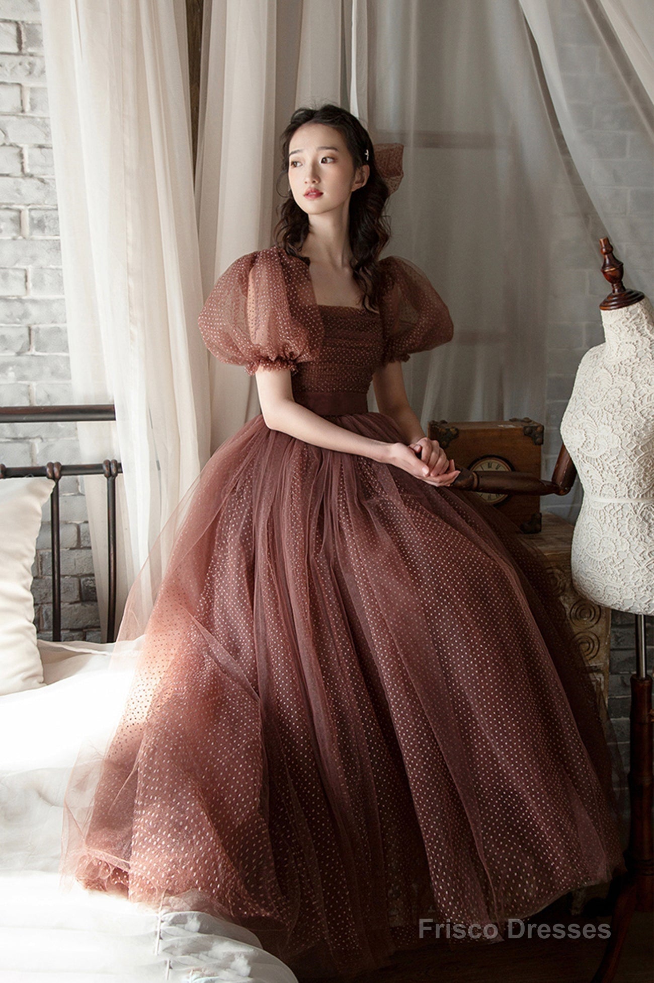 Lovely Tulle Tea Length Graduation Dress, A-Line Party Dress