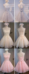Lovely Vintage Sleeveless Full Floral Prints Appliques  Clairvoyant Outfit Lace Up Back Homecoming Dress