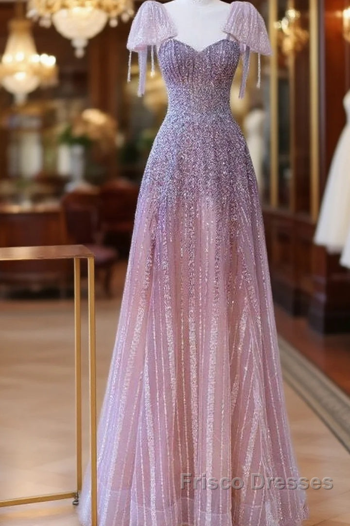 Luxurious A Line Straps Long Formal Prom Dress Main image