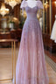 Luxurious A Line Straps Long Formal Prom Dress