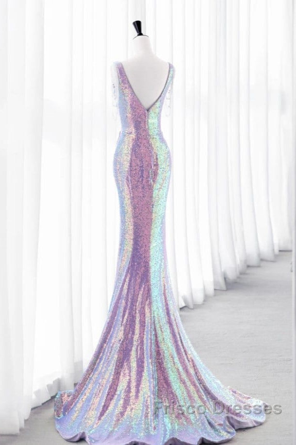 Luxurious Shiny Long Sequin Formal Prom Dress