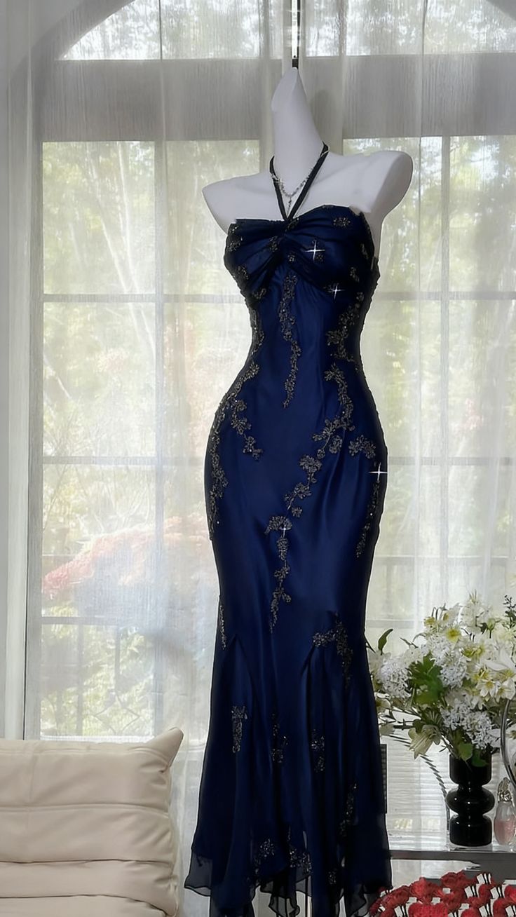 Luxury Dark Green Mermaid Bead Embroidered Chiffon Long Prom Dress Evening Dress