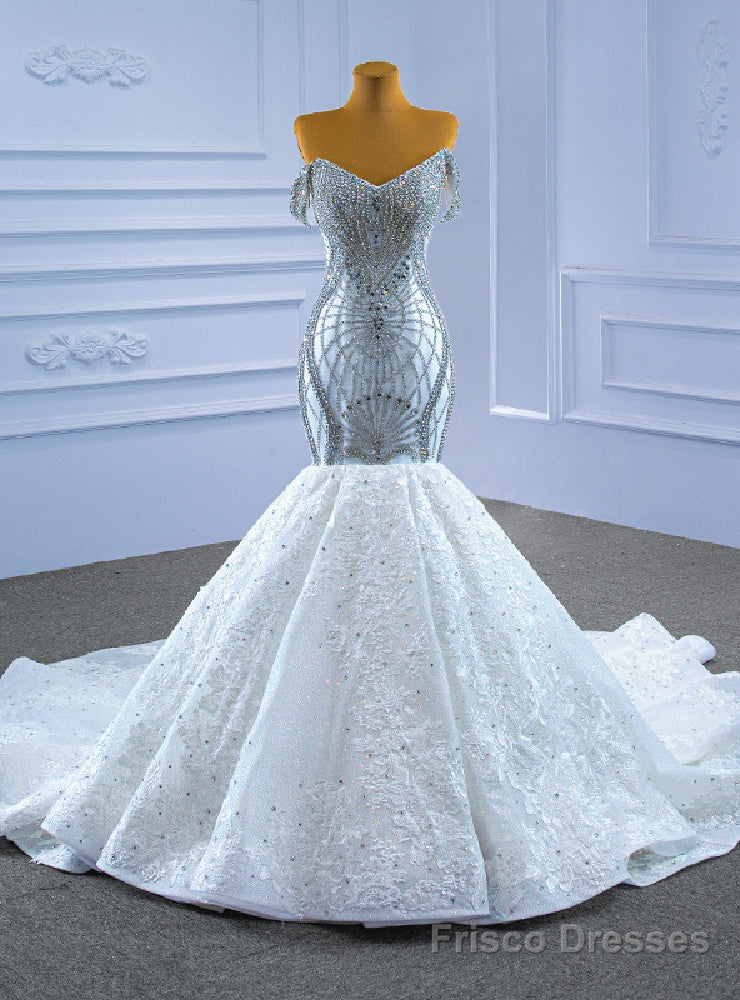 Luxury Hand Work Beading Crystal Appliques Wedding Dress Main image